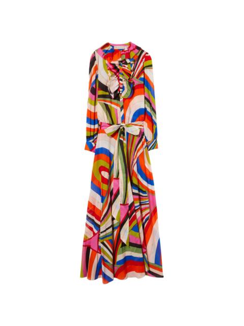 PUCCI graphic-print ruffled maxi dress