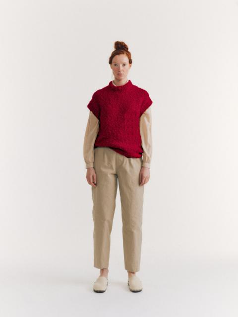 CASEY/CASEY SLEEVELESS JUMPER - SOFTY MARLED - RED/RED