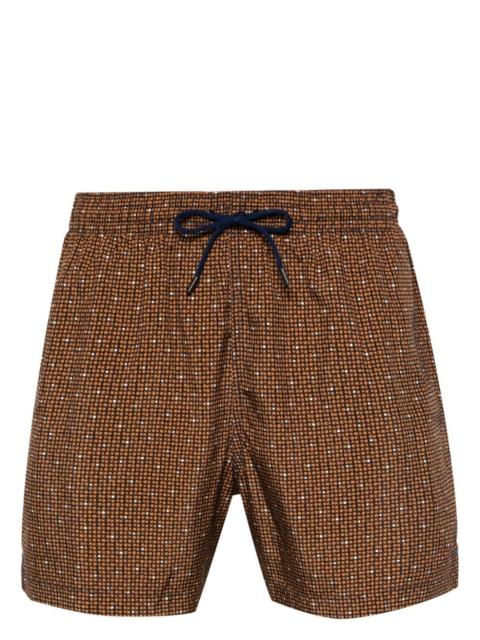 Canali geometric-pattern swim shorts