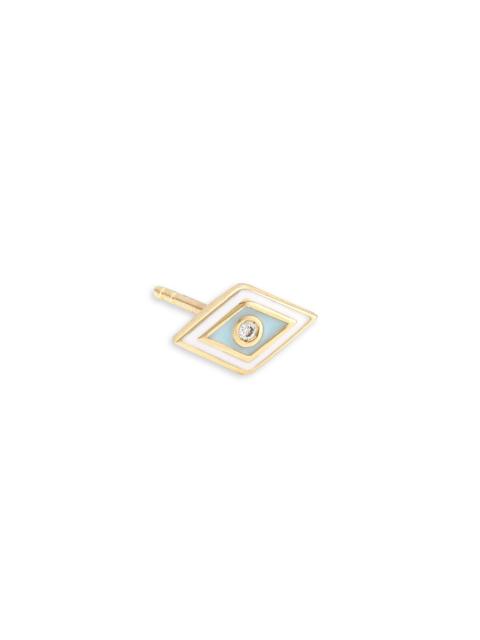 SYDNEY EVAN Women's Tiny Enamel Multi Evil Eye 14K Yellow Gold & Diamond Stud - Yellow Gold