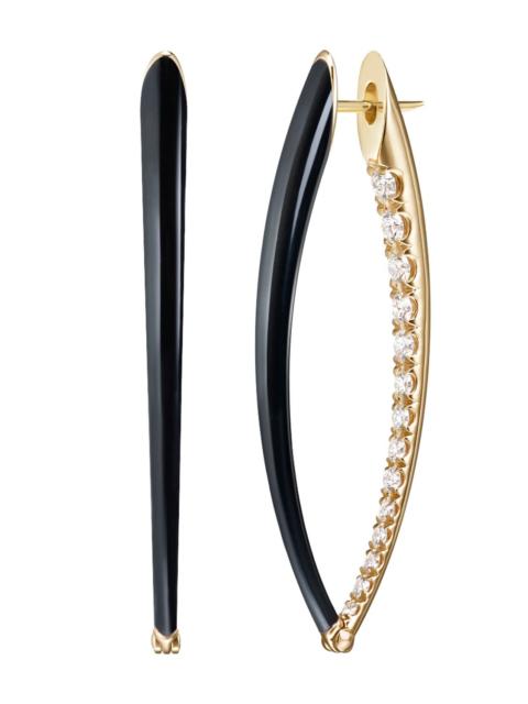 MELISSA KAYE Large Black Cristina Earrings