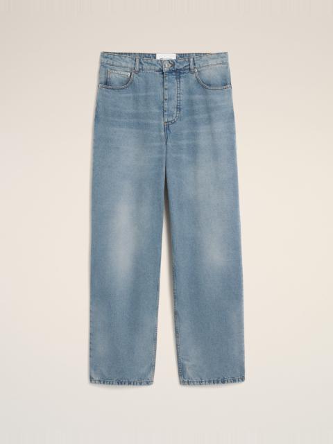 AMI Paris BLUE BAGGY-FIT COTTON JEANS