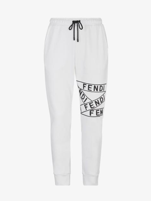 FENDI White cotton pants