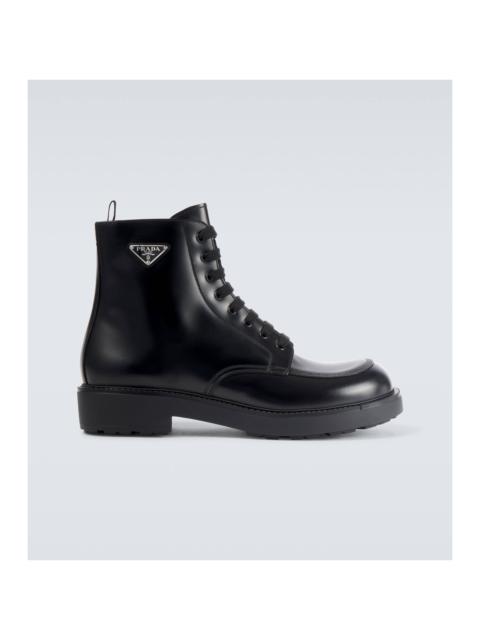 Prada brushed-leather boots