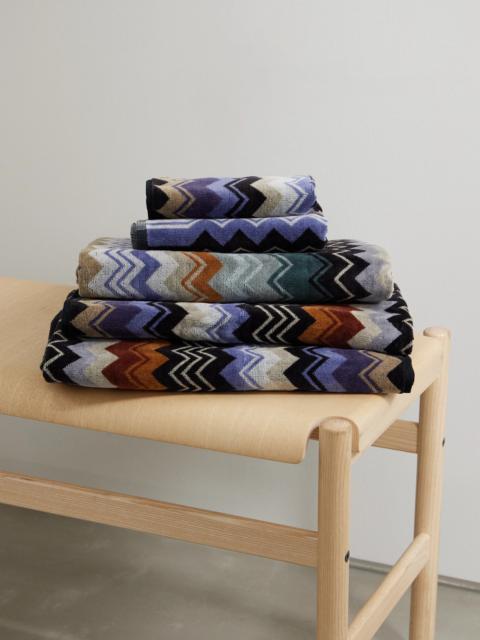 Missoni Giacomo Set Of Five Striped Jacquard-knit Cotton-terry Towels