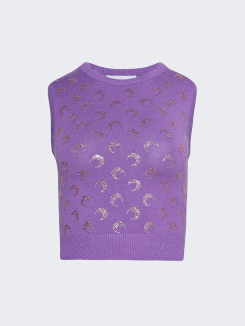 Moon Strass Knit Vest Lavender