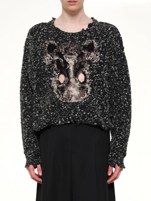 doublet Acting Gas Mask Knit Pullover in Charcoal
