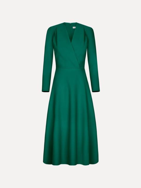 Oscar de la Renta WOOL-BLEND LONG-SLEEVE DRESS