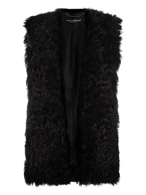 Dolce & Gabbana hooded shearling gilet