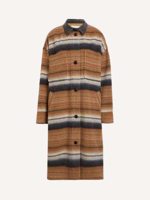 Isabel Marant Étoile Djila Striped Wool Overshirt Coat