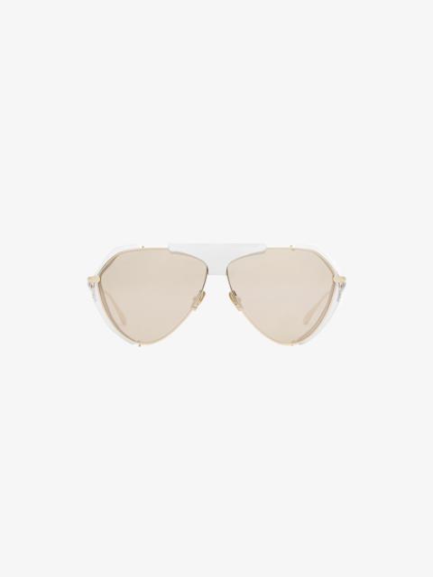 Alaïa AVIATOR SUNGLASSES IN METAL AND LEATHER