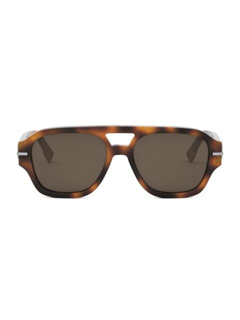 FENDI Men Fendigraphy 55MM Square Sunglasses - Blonde Havana Brown