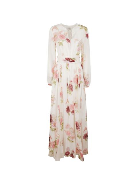 GIAMBATTISTA VALLI floral-print pleated-waist dress