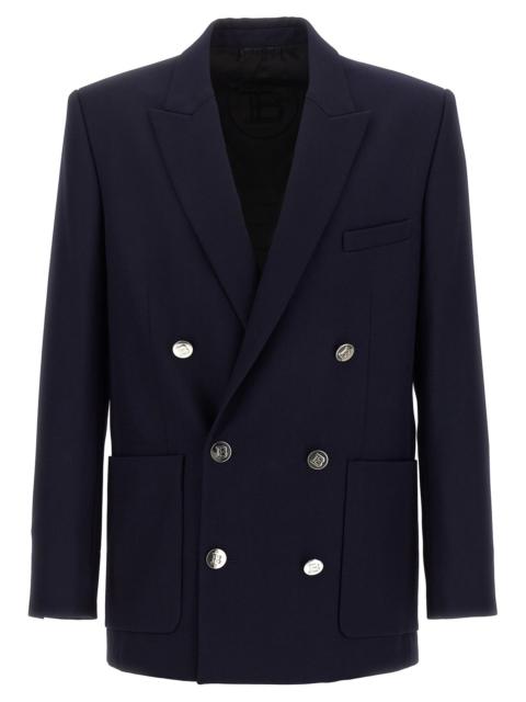 Double-Breasted Blazer Blue