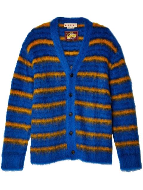 Marni mohair-blend striped cardigan