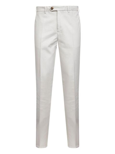 pressed-crease cotton trousers