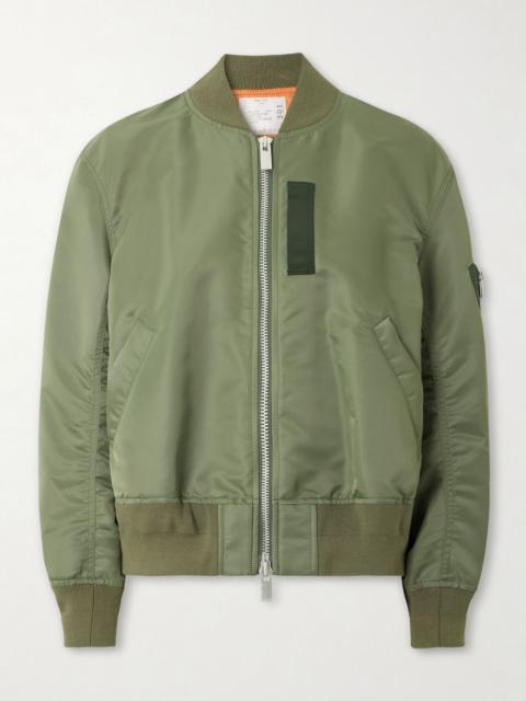 sacai Pleated padded shell bomber jacket Army green