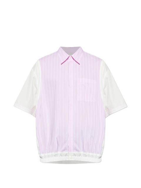 PDF striped colour-block shirt