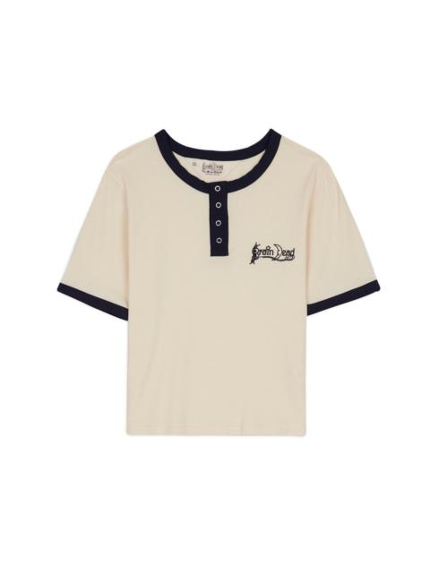 BRAIN DEAD Ribbed Henley - Natural