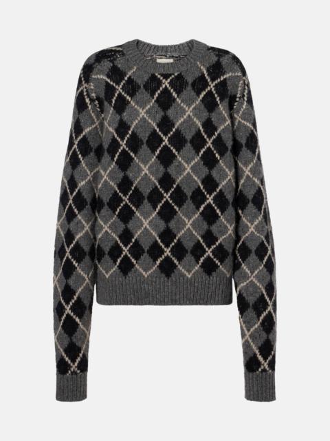KHAITE Pratt argyle cashmere sweater