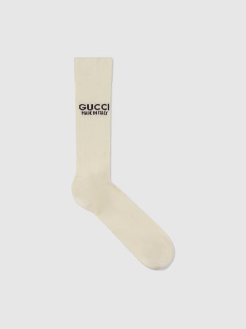 GUCCI Knit cotton socks with jacquard detail