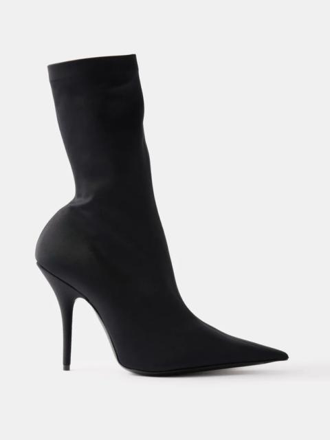 BALENCIAGA Knife pointed-toe stretch-knit heeled boots | REVERSIBLE
