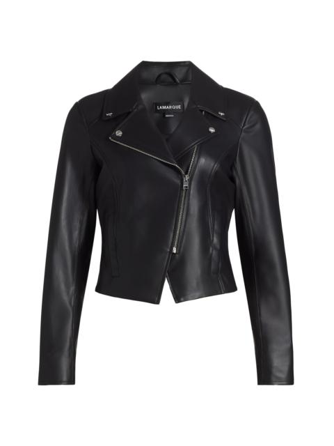 LAMARQUE Women's Pascale Faux Leather Biker Jacket - Black