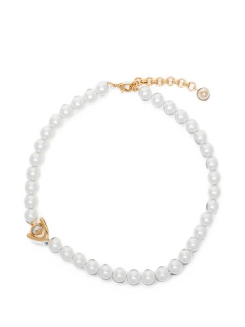 CASABLANCA Casablanca Pearl-embellished Logo-pendant Necklace