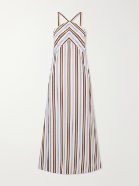 ROSIE ASSOULIN Call Me Maybe Striped Poplin Maxi Dress