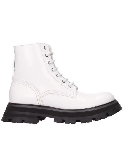 Alexander McQueen Alexander McQueen Lace Up Ankle Boot White Black (Women's)