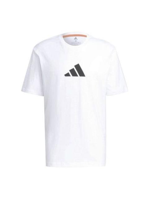 adidas Camo Loose Tee Back Printing Sports Short Sleeve White GQ8305