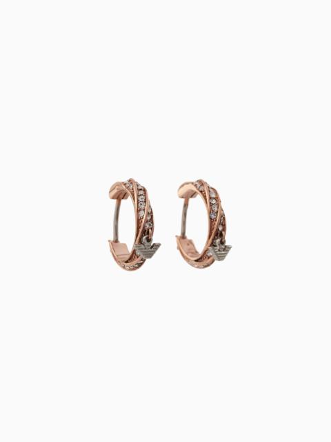 Two-Tone Stainless Steel Hoop Earrings