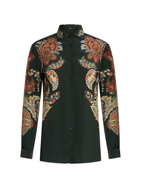 paisley-print silk shirt