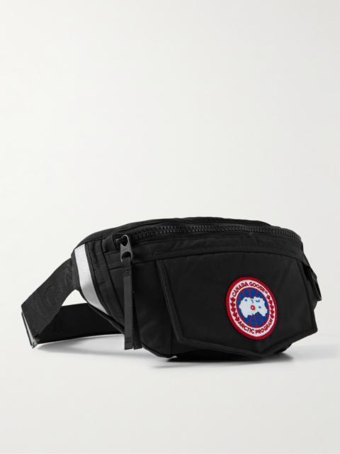 Canada Goose Logo-Appliquéd Webbing-Trimmed Shell Belt Bag