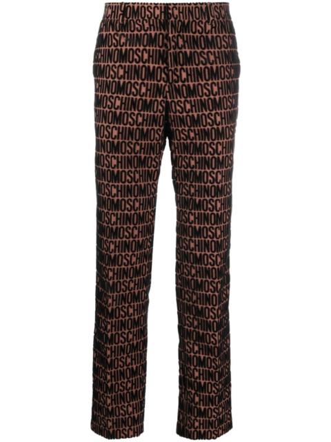 Moschino flocked-logo tailored trousers