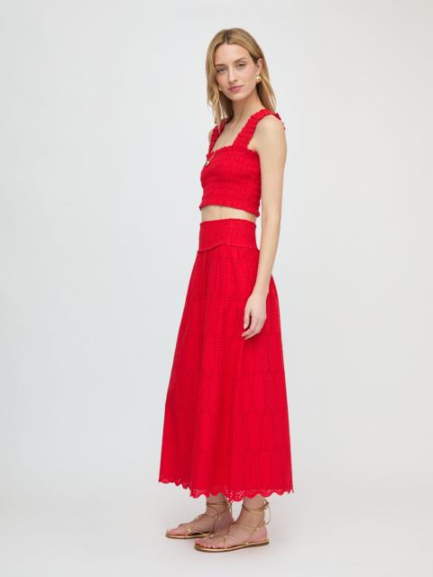 Hill House Home The Delphine Nap Skirt - Cherry Trellis Broderie