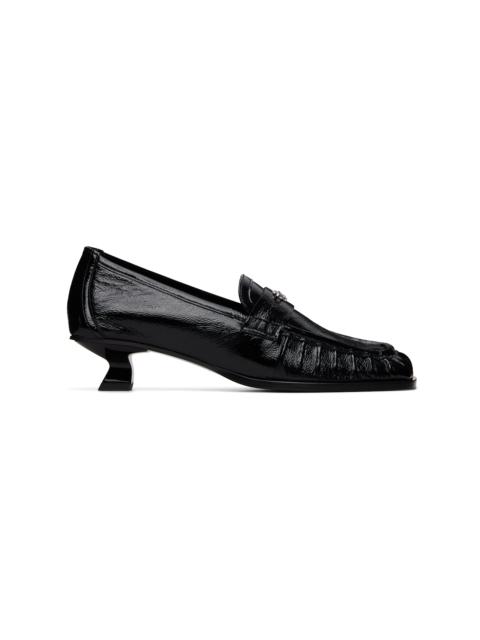 Diesel Black D-Amber-Penny Naplak Leather Loafer Heels