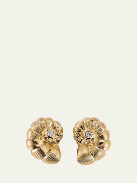 SYDNEY EVAN 14K Diamond Large Nautilus Stud Earrings