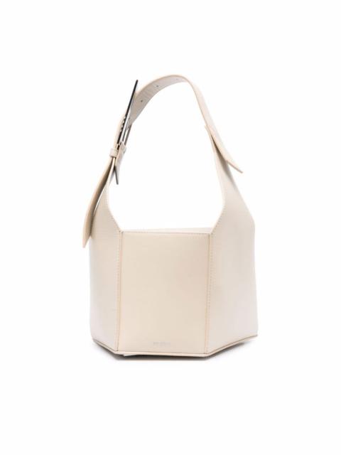 panelled leather tote bag