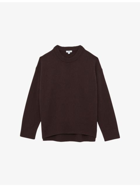 REISS Ella Crewneck Long-Sleeve Wool And Cashmere Jumper