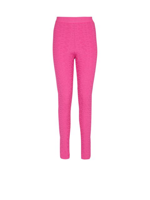Balmain Knit leggings with monogram