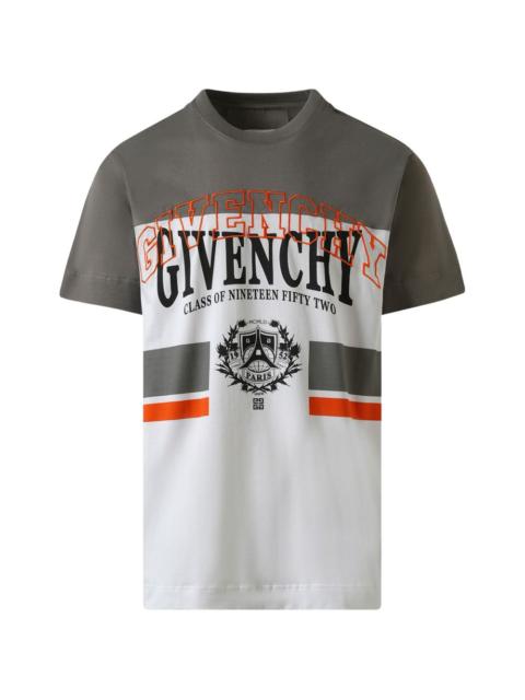 Givenchy college-print striped T-shirt
