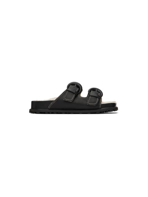 Marine Serre Black Square Toe Sandals