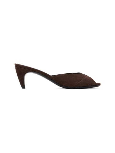 JUDE Brown Cave Mule Heeled Sandals