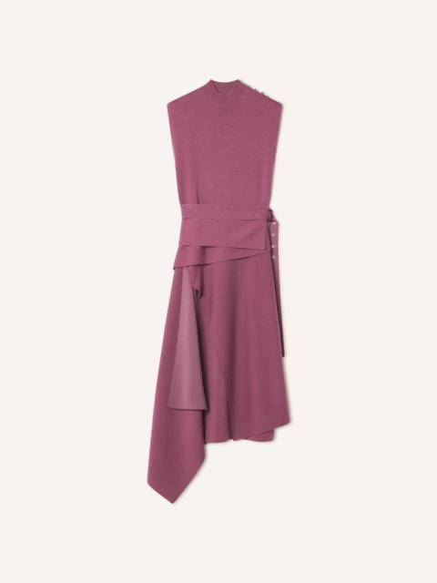 Lanvin DRAPED HIGH COLLAR DRESS IN WOOL