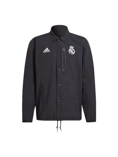 adidas Real Madrid Travel Coach Jacket 'Black' GR4273