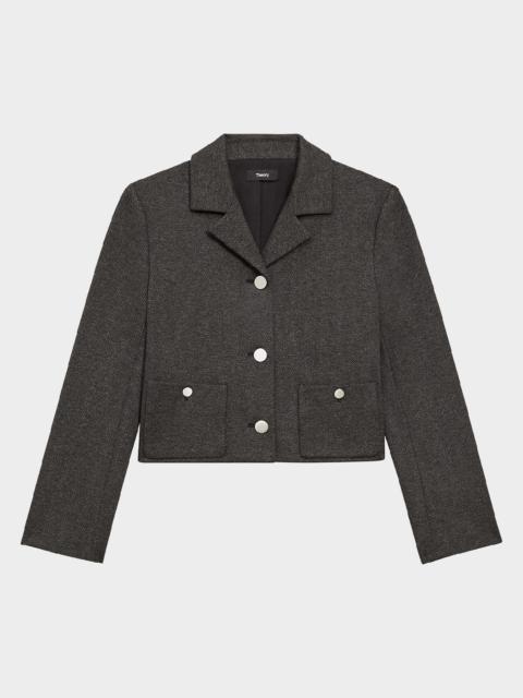 Boxy Cropped Patch Pocket Jacket