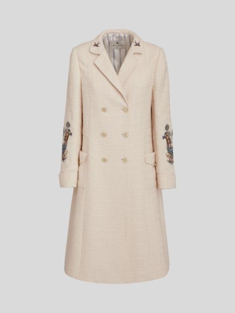 Etro PLACED PRINT COAT WITH OLD SCHOOL EMBROIDERY