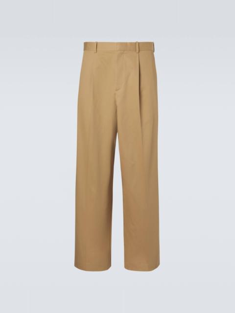 Loewe Pleated cotton gabardine wide-leg pants