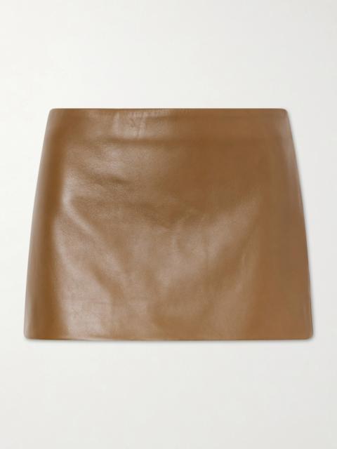 KHAITE Jett Nappa Leather Mini Skirt